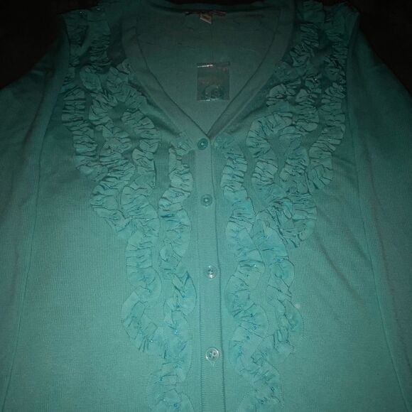 Isaac Mizrahi embellished 3/4 sleeve sweater - Picture 4 of 13